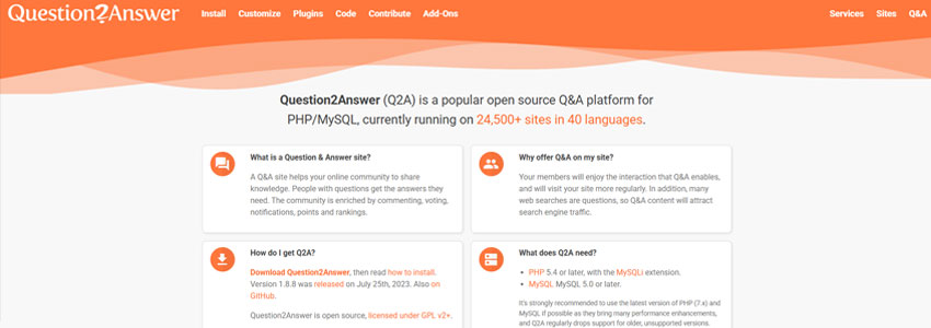 Question2Answerサイトの画像