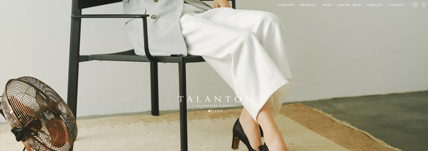 TALANTONのホームページの画像