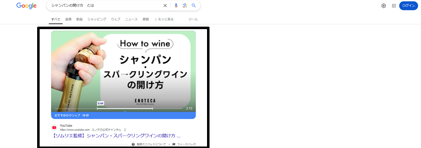 動画の強調スニペットの画像