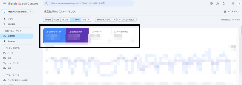 検索パフォーマンスレポートに表示する項目を選択する画像