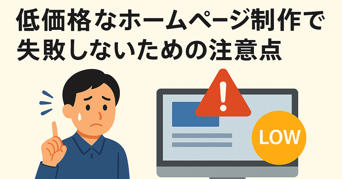 低価格なホームページ制作で失敗しないための注意点