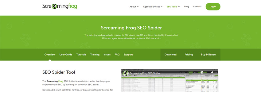 Screaming Frog SEO Spiderサイトの画像