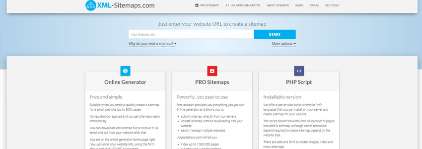 XML Sitemaps Generatorサイトの画像