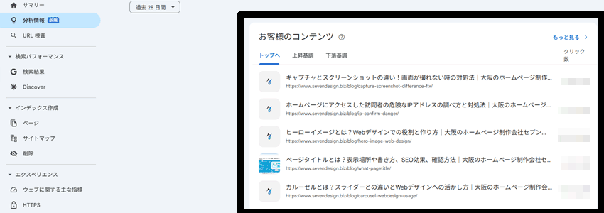 お客様のコンテンツ（ページ）の場所を示す画像